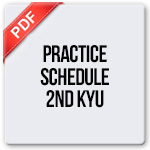 Practice Schedule 2nd Kyu